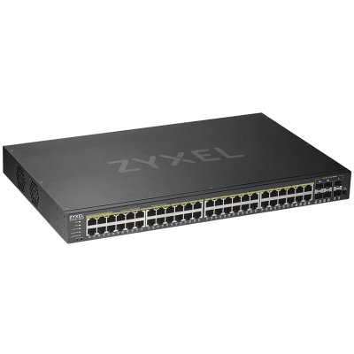 Zyxel GS1920-48HPV2-EU0101F 52 Port Smart Managed PoE Switch 48x Gigabit Copper PoE and 4x Gigabit dual pers., hybird mode