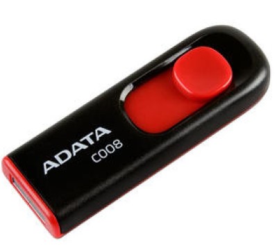 USB 2.0 FLASH DRIVE 16GB ADATA AC008-16G-RKD Black
