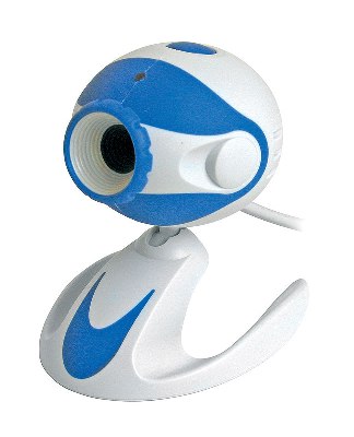 Web kamera Chicony Twincle Cam DC2120 USB 1,1, 300k, 15fps 640x480, Snapshot, Built in mic. White-Blue