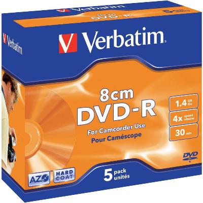 DVD-R Verbatim 1,4 GB 4X Mini 8cm 30 min. Box, (Camcorder)