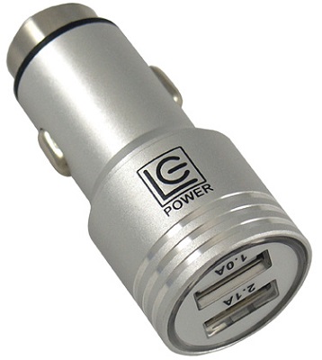 AUTO PUNJAČ LC POWER LC-USB-CAR-ALU 2.1A  2XUSB 5V 2.1A+1A