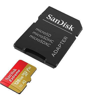 Micro SD Card + adapter 128GB SanDisk Extreme SDSQXA1-128G-GN6MA
