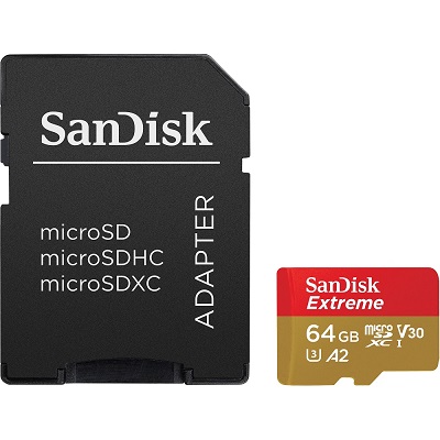 Micro SD Card + adapter 64GB SanDisk Extreme SDSQXA2-064G-GN6MA