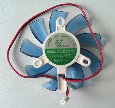 Ventilator za grafičku kartu 8x8x1,5 cm, 2 pina, XYJ12S8015H, DC12V, 0.25A