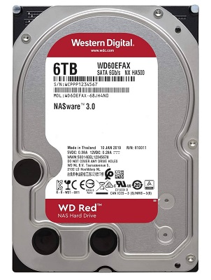 6TB Western Digital WD60EFAX Red SATA3, 256MB, 5400 RPM