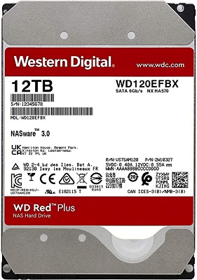 12TB Western Digital WD120EFBX Red Plus SATA3, 256MB, 7200 RPM