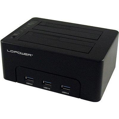 HDD DOCKING LC POWER LC-DOCK-U3-HUB USB3.0 2X HDD/SSD + 3X USB3.0 HUB