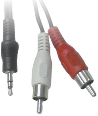 Audio kabl 5 m (sound card 3.5mm - muzički stub, 2 x činč) Wiretek