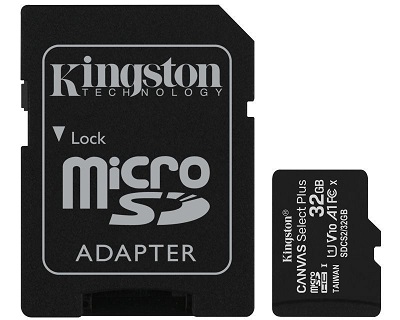 Micro SD Card + adapter 32GB KINGSTON Canvas Select Plus SDCS2/32GB Class 10