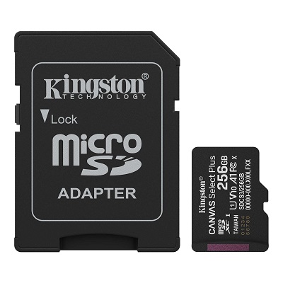 Micro SD Card + adapter 256GB KINGSTON Canvas Select Plus SDCS3/256GB Class 10, UHS-I