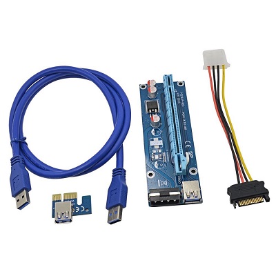 USB 3.0 PCI-E Riser VER006C, MOLEX, USB3.0 kabl 60cm NEWMB