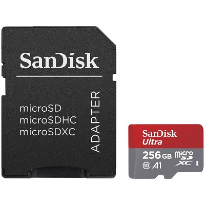 Micro SD Card + adapter 256GB SanDisk Ultra SDSQUA4-256G-GN6MA