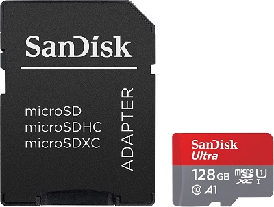 Micro SD Card + adapter 128GB SanDisk Ultra SDSQUAB-128G-GN6MA