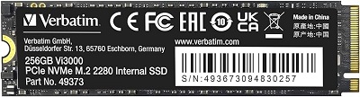 SSD Verbatim 256GB VI3000 49373 M.2 2280 NVMe