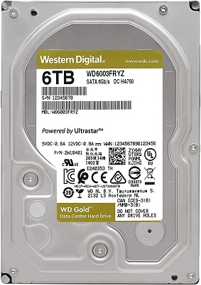 Western Digital WD6003FRYZ GOLD 6TB SATA3, 3.5'', 256MB, 7200 RPM