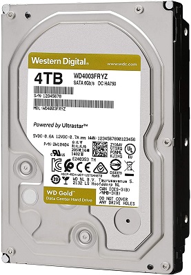 Western Digital WD4003FRYZ Gold SATA3 3.5'', 4TB, 256MB, 7200 RPM