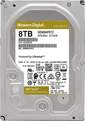 Western Digital WD8004FRYZ Gold SATA3, 3.5", 8TB, 256MB, 7200rpm